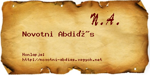 Novotni Abdiás névjegykártya